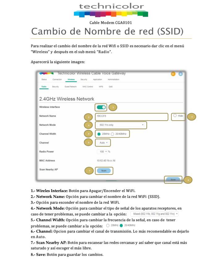 Modem technicolor sales cga0101 repetidor